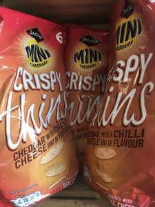 24x Mini Cheddars Crispy Thins Cheddar with Hint of Chilli Cheese (4x6x23g)